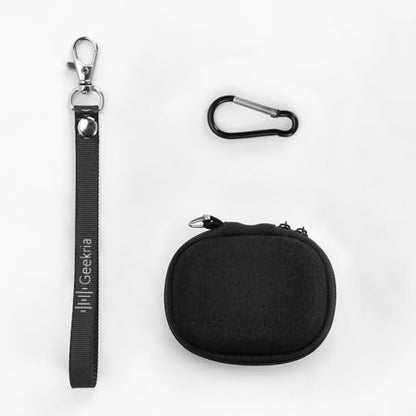 Geekria Shield Earbuds Case Compatible with Soundcore by Anker Liberty 4, 3 Pro, Life P3, Space A40, Replacement Hard Shell Travel Carrying Bag with Carabiner Clip (Black)