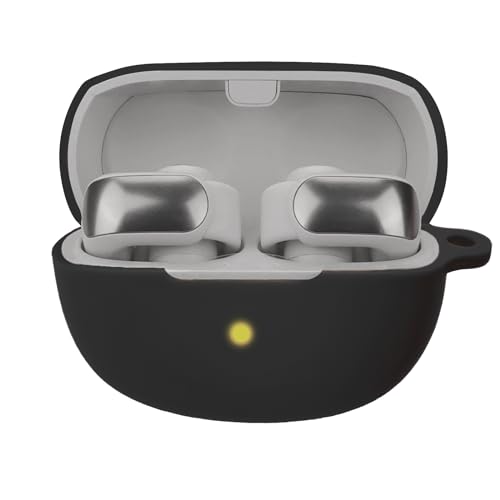Silicone case for The New Bose Ultra Open Earbuds 2024, Shockproof case for Bose Ultra Open Earbuds 2024 with Carabiner and Wrist Strap. (Black) - color: Black