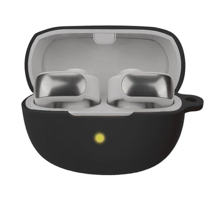 Silicone case for The New Bose Ultra Open Earbuds 2024, Shockproof case for Bose Ultra Open Earbuds 2024 with Carabiner and Wrist Strap. (Black) - color: Black