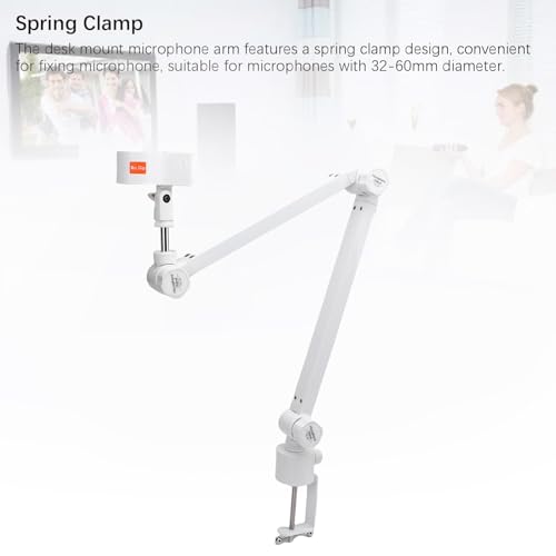 LICAEVEY Desk Mount Microphone Arm, Adjustable Boom Arm Stand with 360 Rotation & Cable Management, Spring Clamp for Podcast Streaming Gaming Studio Mics