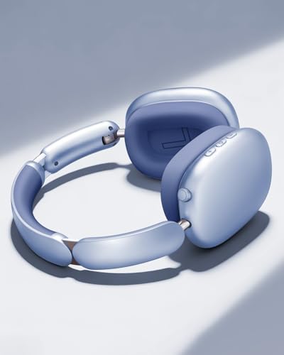 Wentronic Y02 Active Noise Cancelling Wireless Headphones, Blue | Over-Ear, Bluetooth, 60H Playtime,Crystal Clear Calls, Hi-Res Audio, Big Bass, Foldable Lightweight for Travel Home Office - color: Blue