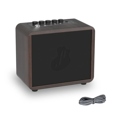 15W Mini Guitar Amp, Portable Acoustic/Electric Guitar Amplifier Rechargeable, Wireless Guitar Practice Amp with Reverb, Chorus & Delay, Supports OTG, AUX, REC, Bass and Treble Control