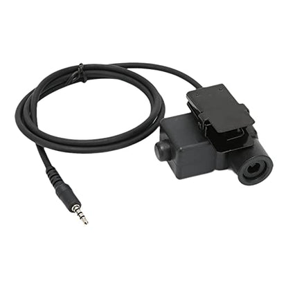 ASHATA U94 PTT Adapter Headset Cable Plug PTT Walkie Talkie Connector with 3.5mm Mobile Phone Audio Jack for Mobile Phone, U94 PTT Headset System Adapter