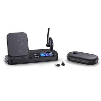 Yealink BH71 Workstation Pro Bluetooth Headset for Office Phone, Computer, Mobile, Work with Teams (Certified) Zoom, Charging Case, Wireless Charging Pad, Speakerphone, USB 3.0 Hub, 3-Inch Touchscreen - style: BH71 Workstation Pro
