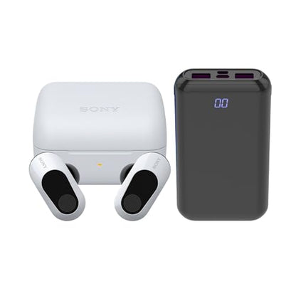 Sony INZONE Buds Wireless Noise-Canceling Gaming Earbuds Bundle (White) | 360 Spatial Sound with Accessory, Up to 12 hours, 12 hours battery life, Active Noise-canceling, (2 items)
