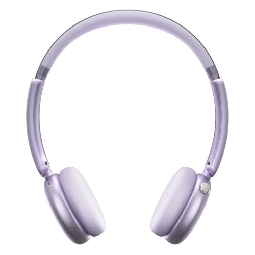 LORELEI Q60 Wireless Bluetooth On-Ear Headphones Lightweight ，Built-in Micphone, 40 Hours Up Battery Life, Bass Mode, Memory Earmuffs (Purple) - color: Purple