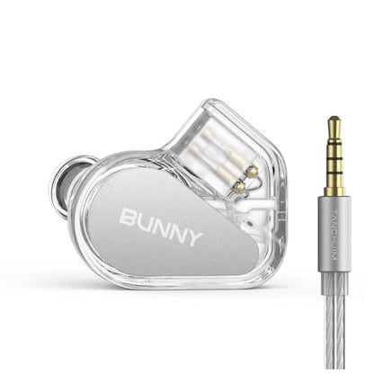 Bunny Wired Gaming Earphones, HiFi IEM Earbuds with Mic-3.5mm | Bass Boot Maze Cavity, 1DD Dual-Chamber Driver, 0.78 2pin Tangle Resistant, Lightweight, Audiophile in-Ear Earphone - color: 3.5mm