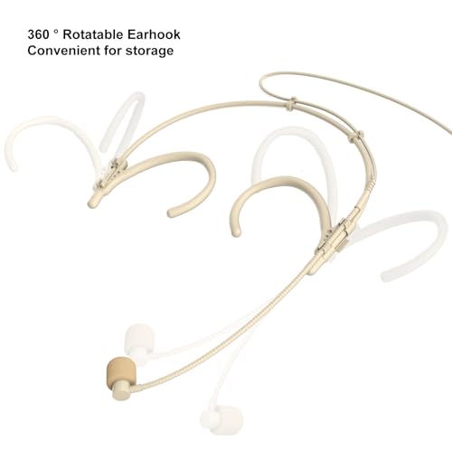 Headset Microphone Dual Earset Headworn Over Ear Hanging Condenser Mic Compatible with AKG Wireless System Bodypack Transmitter for Lectures Performance Theater Podcasts, Mini XLR 3 Pin TA3F Plug - size: Mini XLR 3 Pin TA3F Plug for AKG Only