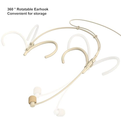 Headset Microphone Dual Earset Headworn Over Ear Hanging Condenser Mic Compatible with AKG Wireless System Bodypack Transmitter for Lectures Performance Theater Podcasts, Mini XLR 3 Pin TA3F Plug - size: Mini XLR 3 Pin TA3F Plug for AKG Only
