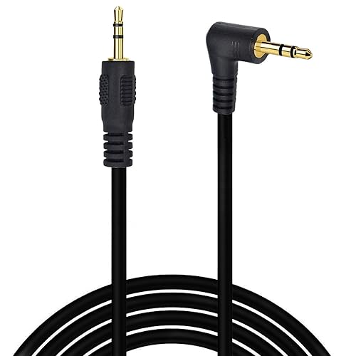 Seadream 6Ft Angled Male to Male 2.5mm Subminiature Stereo Headset Headphone Gold Plated Connector Cable - style: Angled to Straight