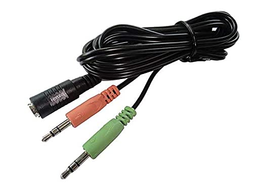ienza 6FT Long Adapter Cable for Computer 3.5mm Female to 2 Dual 3.5mm Male Headphone Mic Audio Y Splitter Cable Microphone Stereo Jack Earphones Port Cord Gaming Headset to PC Laptop Adapter Black