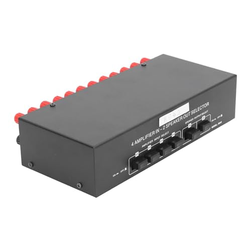 Audio Selector Box, 2 Speaker Out Passive Selector Switch Manual Switching Wide Compatibility for Music