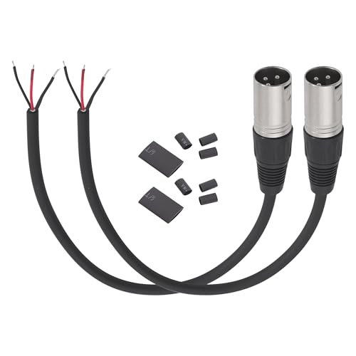 2PCS 1FT XLR 3PIN Male to 3Wire Pigtail Cable with HeatShrink Tubes | Perfect for Microphone Replacement or Repair - style: XLR Male
