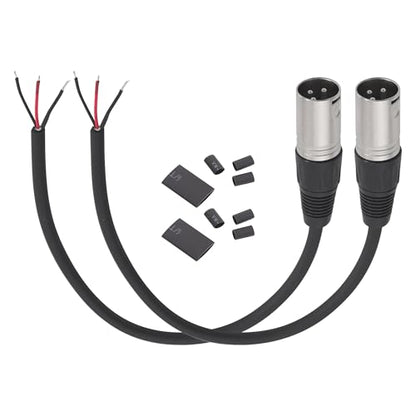2PCS 1FT XLR 3PIN Male to 3Wire Pigtail Cable with HeatShrink Tubes | Perfect for Microphone Replacement or Repair - style: XLR Male