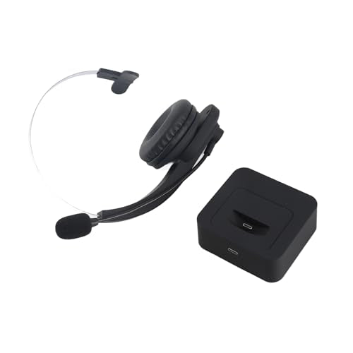 2.4GHz Wireless Call Center Earphone On Ear Headset with Charging Dock for Business Conference Calls, Language Learning, Adjustable Calling Headset