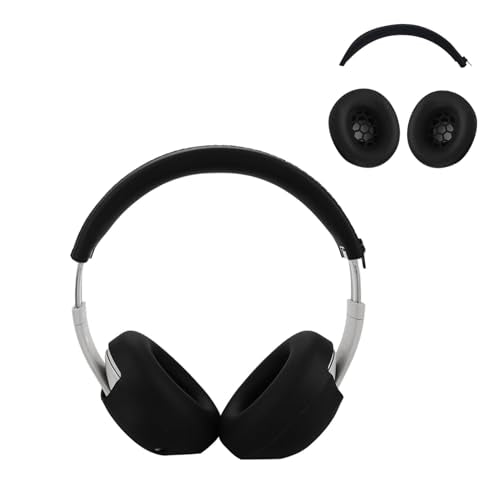 Aiivioll Studio Pro Silicone 2 in 1 Case Cover Set, Anti-Scratch Ear Pad Cover/Zipper Headband Cover for Beats Studio Pro Headphone, Studio Pro Soft Silicone Protector Accessories(Black) - color: Black