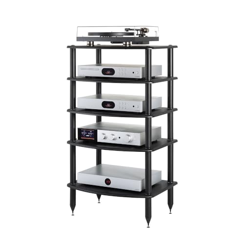 Pangea Audio Vulcan Five Shelf Audio Rack, Media Stand, and Components Cabinet 5 Shelf Carbon - color: 5 Shelf Carbon