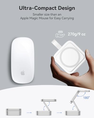 3 in 1 Wireless Charging Station for Apple Devices, Magnetic Foldable Travel Fast Charger Stand Compatible with MagSafe for iPhone Air/17/16/15/14/13/12 Series, Apple Watch & AirPods Pro/4/3/2-White - color: White
