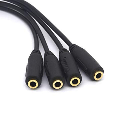 4 Way Port 3.5mm Headphone Splitter Cable (30cm) | 3.5 TRS Stereo Jack Earphone Audio Stereo Lead Cord for Mobile Phone Tablet Speaker Mic Headset Smartphone