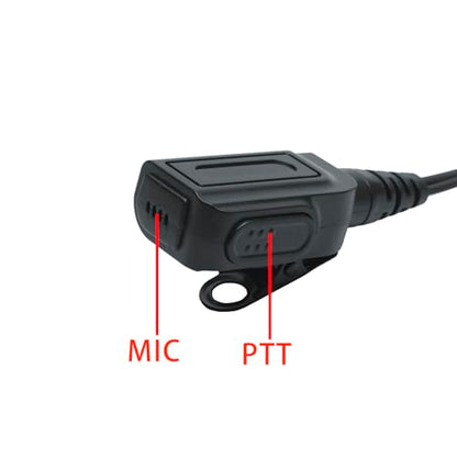 XPR3500e Earpiece Headset with PTT Compatible with Motorola Walkie Talkie | G-shape ear hook, low-profile PTT clip. Compatible with XPR3500e, XPR3300e, XIR P6600 Two Way Radio