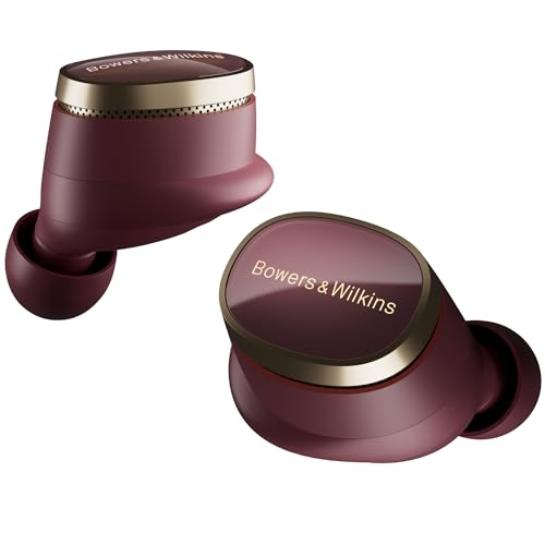 Bowers & Wilkins Pi8 Wireless Earbuds with 3 Built-in Mics, Dark Burgundy - color: Dark Burgundy