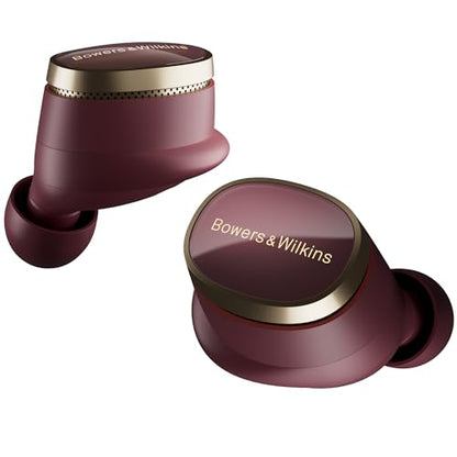 Bowers & Wilkins Pi8 Wireless Earbuds with 3 Built-in Mics, Dark Burgundy - color: Dark Burgundy