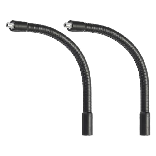 PATIKIL 8" Gooseneck, 2 Pcs 1/4"-20 Female to Male Thread Metal Universal Hose Flexible Arm Gooseneck Tube Extension Holder for Action Camera, Phone, Microphone, Black - size: 8 Inch