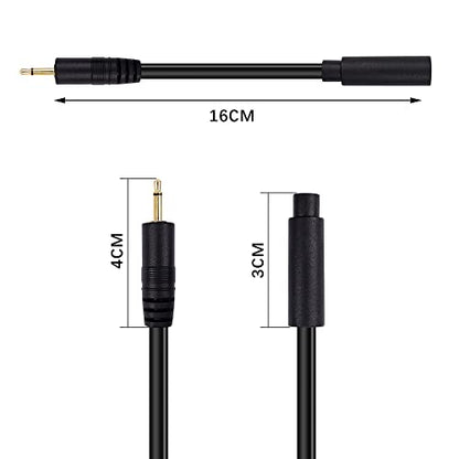 2.5mm to 3.5mm Short Cable，2 Pack 2.5mm Mono Plug to 3.5mm Mono Jack Adapter Audio Cable for Smartphone Headphone etc(16cm