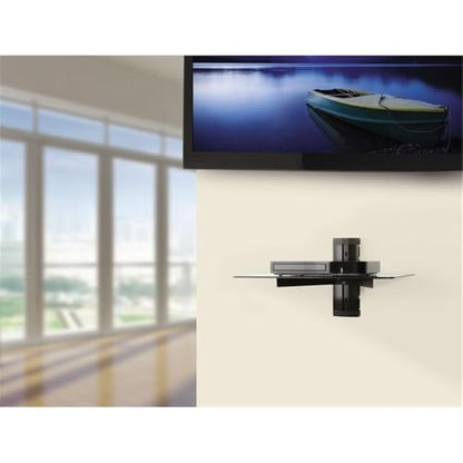 AVF Steel Wall Mounted AV Component Shelving System with 1 Shelves in Black