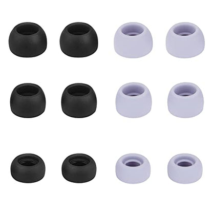 Earbud Cover Silicone Eartips for Galaxy Buds Pro Replacement Ear Tips Compatible with Samsung Galaxy Buds Pro Headphones Fit in Case Eartips Earbud Rubber Tips S M L 6 Pairs (Black+Purple) - color: Black+Purple