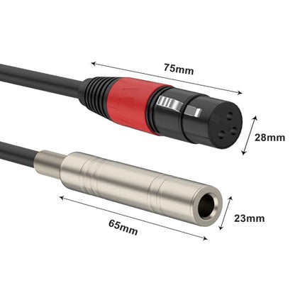 1/4“(6.35 mm) Female to XLR-Female 3-Pin Socket Audio Cord, 6.6 Foot, 2 Packs, 6.35mm TRS/TS to XLR Jack Adapter, High-Purity 4N OFC Conductors, for Audio Electronic Devices - size: 6.6 foot, style: 1/4 female to XLR female