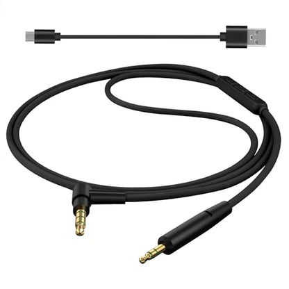 GEEKRIA Audio Cable with Mic Compatible with Bose QuietComfort Ultra II/SE/45/35 II, 700 Headphones, 3.5mm to 2.5mm Replacement Stereo Cord with Inline Microphone (4 ft/1.2 m)