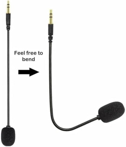 Headset Microphone, 3.5mm Plug, Adjustable 360 Degrees Bendable Jack, Black, for Gaming Headsets, Mic Headsets Accessories
