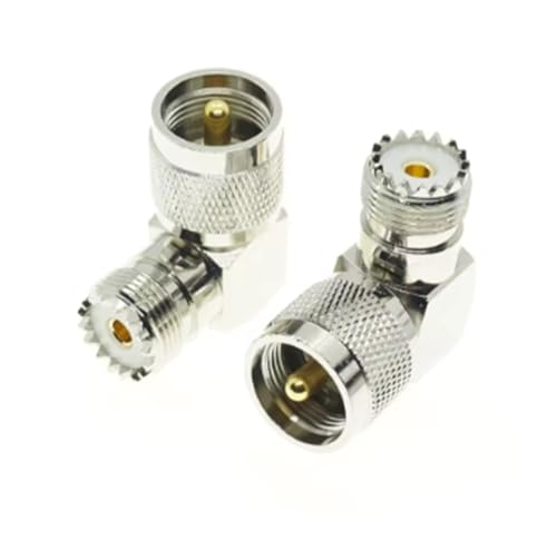 UHF Male Female to UHF Male Female Connector PL259 to SO239 T Right Angle 3 Way RF Coax Coaxial Adapter(UHF-KKK) - color: UHF-KKK