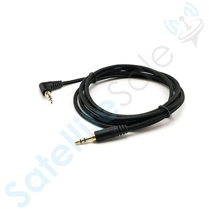 SatelliteSale Auxiliary 3.5mm Right Angle Audio Jack Male to Male Digital Stereo Aux Cable Universal Wire Black Nylon Cord 3 feet - size: 3 Feet
