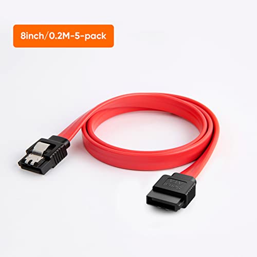 CableCreation SATA III Cable,5-Pack 8-Inch SATA III 6.0Gbps 7pin Data Cable - size: 0.6FT, style: 5-Pack/Straight-Straight
