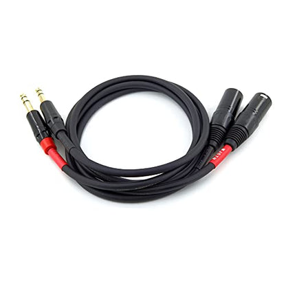 1/4 Inch TRS to XLR Male 6.35mm Balanced Signal Interconnect Microphone Cable Quarter inch to 3pin XLR Patch Cable 2Pack 3FT - size: 3FT