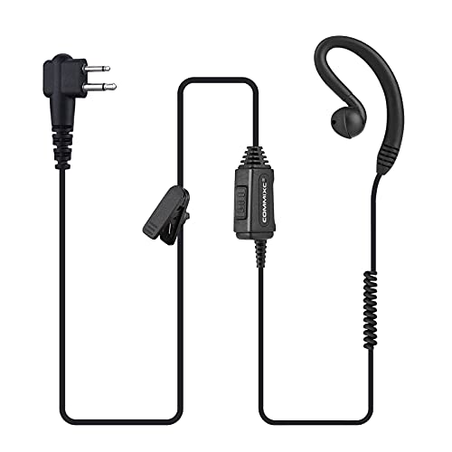 2-Pack Walkie Talkie Earpiece, 2.5mm/3.5mm 2-Pin Two Way Radio Headset with PTT Mic, Compatible with Motorola Two-Way Radios | Two Way Radio Earpiece with PTT
