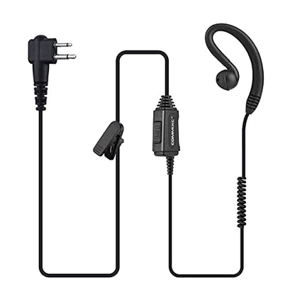 2-Pack Walkie Talkie Earpiece, 2.5mm/3.5mm 2-Pin Two Way Radio Headset with PTT Mic, Compatible with Motorola Two-Way Radios | Two Way Radio Earpiece with PTT