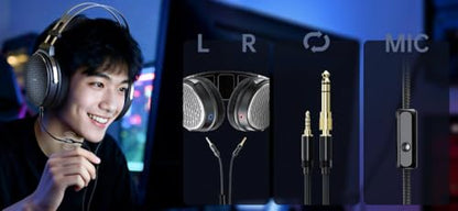 FiiO JT3 Over-Ear Open-Back Headphones, 50mm Dynamic Driver, PEK+PU Composite Diaphragm, Detachable 3.5mm Cable with Mic for Music & Gaming (Silver) - color: Silver