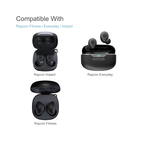 Klowcok Replacement Ear Tips for Raycon Everyday/Fitness/Impact Earbuds | Soft Silicone Eartips, 12 Pairs (S/M/L) Black