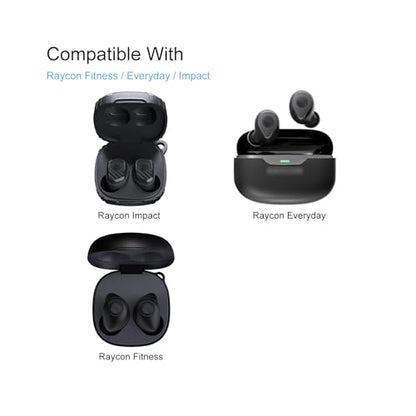 Klowcok Replacement Foam Ear Tips for Raycon Everyday/Fitness/Impact, Black | Memory Foam Earbuds Tips, 3 Pairs (S/M/L)