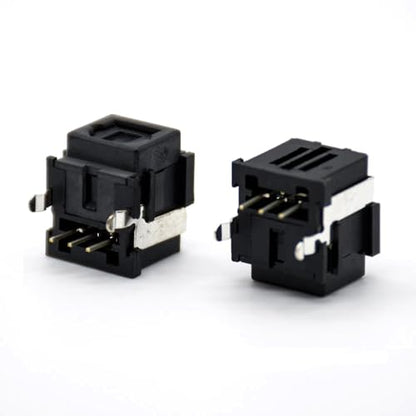 Toslink Connector Receiving + Transmitting Socket Optical Fiber Right Angle Panel Mount with self Tapping Hole（Receive + Transmit