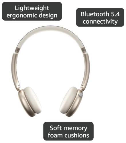LORELEI Q60 Wireless Bluetooth On-Ear Headphones Lightweight ，Built-in Micphone, 40 Hours Up Battery Life, Bass Mode, Memory Earmuffs (Starlight) - color: Starlight