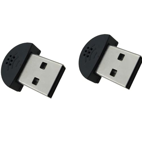 2 Pcs USB 2.0 Mini Microphone for Raspberry Pi 5 4 Model B, Module 3B+, Laptop/Desktop PC Plug and Play for Skype, MSN, Yahoo Recording, YouTube, Google Voice Search and Games