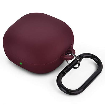 AIRSPO Silicone Case Compatible with Samsung Galaxy Buds 2 Pro/Galaxy Buds2/ Galaxy Buds Pro/Galaxy Buds Live Case (Burgundy) - color: Burgundy