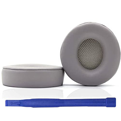 Adhiper Solo Pro Replacement Earpads for Beats Solo Pro Headphones (Grey) | Protein Leather Ear Pads,Noise Isolation Memory Foam Ear Cushion ,Durable ,Anti-Sweat,Soft and Comfortable - color: GRAY