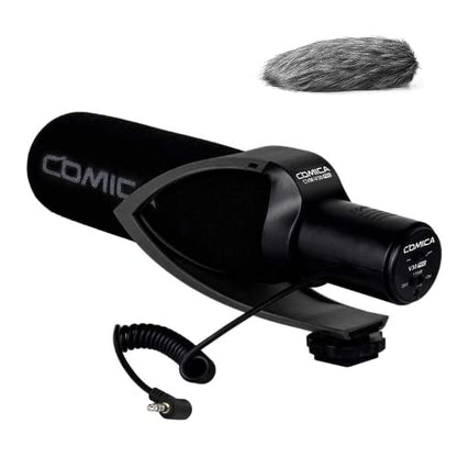 comica CVM-V30 Pro Camera Directional Condenser Microphone Shotgun Video Supercardioid Microphone for Canon Nikon Sony Panasonic DSLR Camera with 3.5 mm Jack (Black) - color: CVM-V30 PRO B
