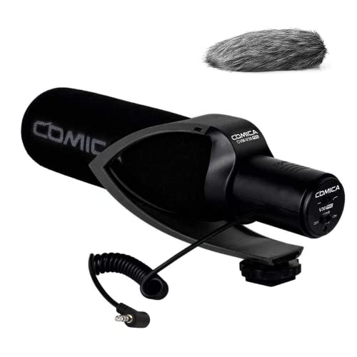 comica CVM-V30 Pro Camera Directional Condenser Microphone Shotgun Video Supercardioid Microphone for Canon Nikon Sony Panasonic DSLR Camera with 3.5 mm Jack (Black) - color: CVM-V30 PRO B