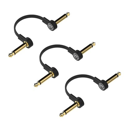 Guitar Flat Patch Cables (Pack of 3) - 24 Inch C-Shape Ultra-Thin - size: 24 Inches, style: C-Shape